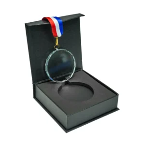 Glass Medals with Ribbon and Box
