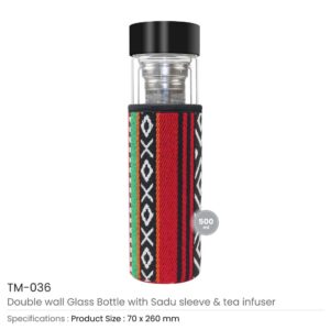 Double Wall Glass Bottles with SADU Sleeve 500ml - Image 3