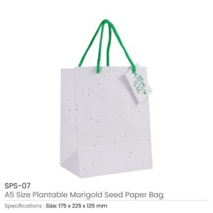 Plantable Marigold Seed Paper Bags in A4 Size with Tag - Image 3