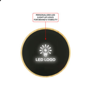 Bamboo Wireless Charger 15W Fast Charging & LED Logo - Image 5