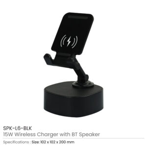 Wireless Fast Charger 15W with BT Speaker and RGB LED Logo - Image 3
