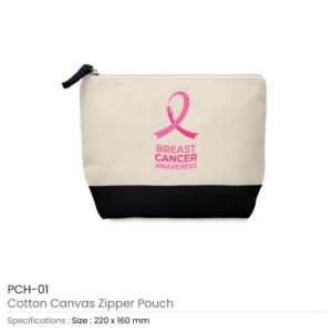 Zipper Pouch with Breast Cancer Awareness Logo - Image 3