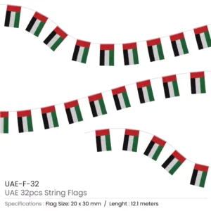 UAE String Flags and Flag Bunting 32Pcs - Image 3