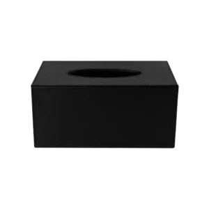 Tissue Box in PU Leather Material Black Color - Image 4