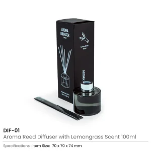Aroma Reed Diffuser with Lemon Grass Scent 100ml & 6 Pcs Sticks - Image 4